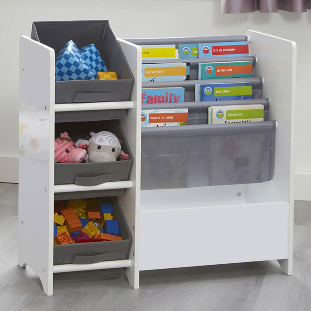 Liberty House Toys Kids White Book Display with Storage Image 1