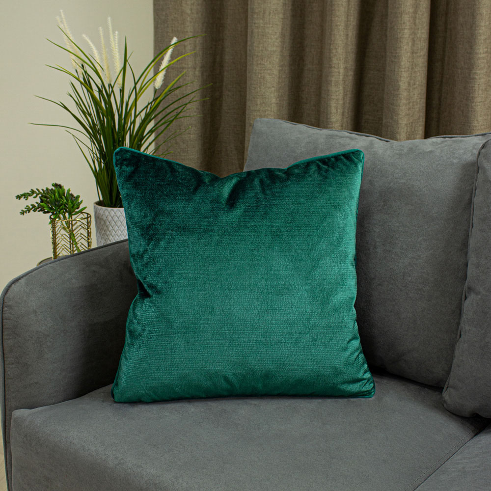 Paoletti Stella Emerald Textured Cushion Image 2