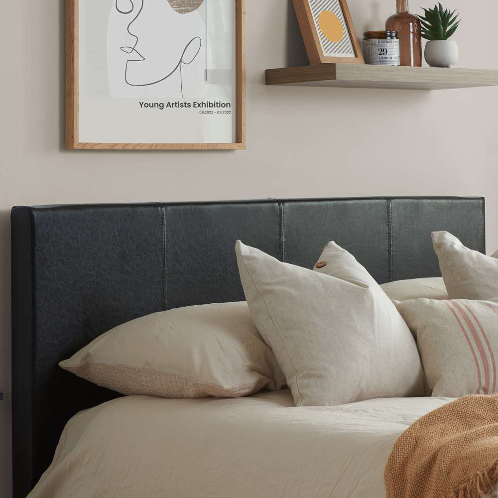 Berlin Small Double Brown Faux Leather Ottoman Bed Image 6