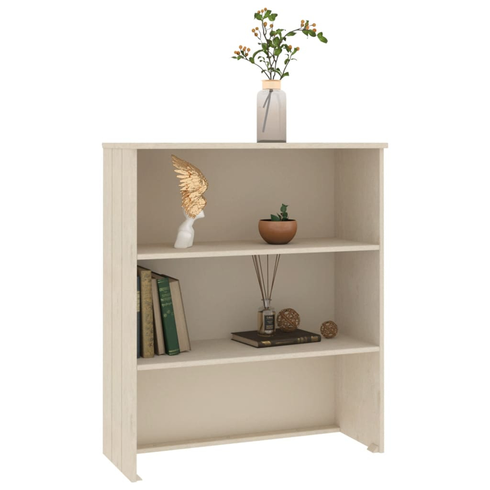 vidaXL Hamar 2 Shelf Honey Brown Solid Pine Wood Highboard Top Image 5