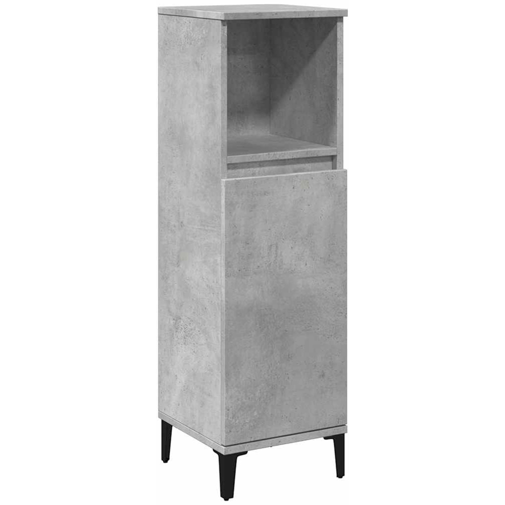 vidaXL Single Door Single Shelf Grey Bathroom Cabinet Image 2