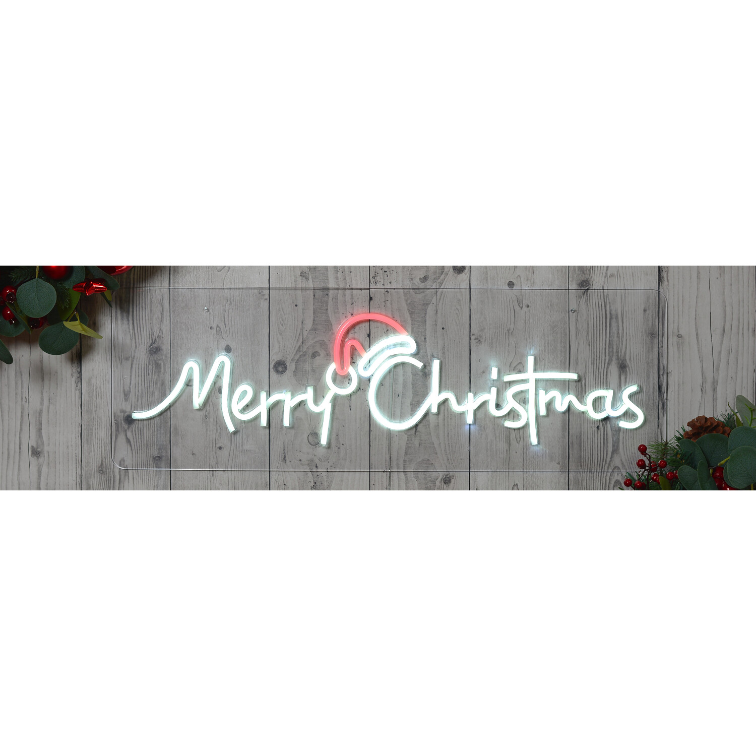 Merry Christmas Santa Neon Sign - White Image 1