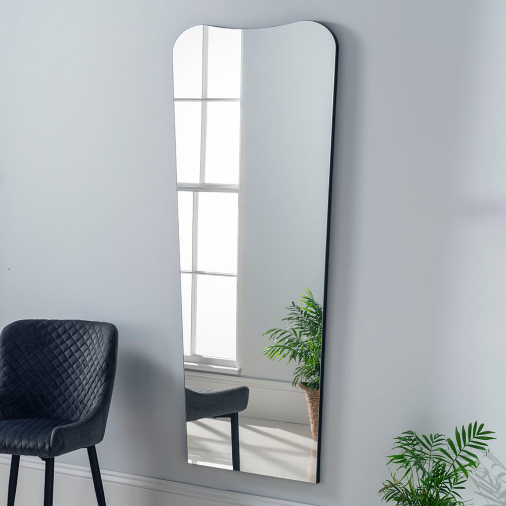 Yearn Contemporary Black Curved Full Length Mirror 168 x 76cm Image 2