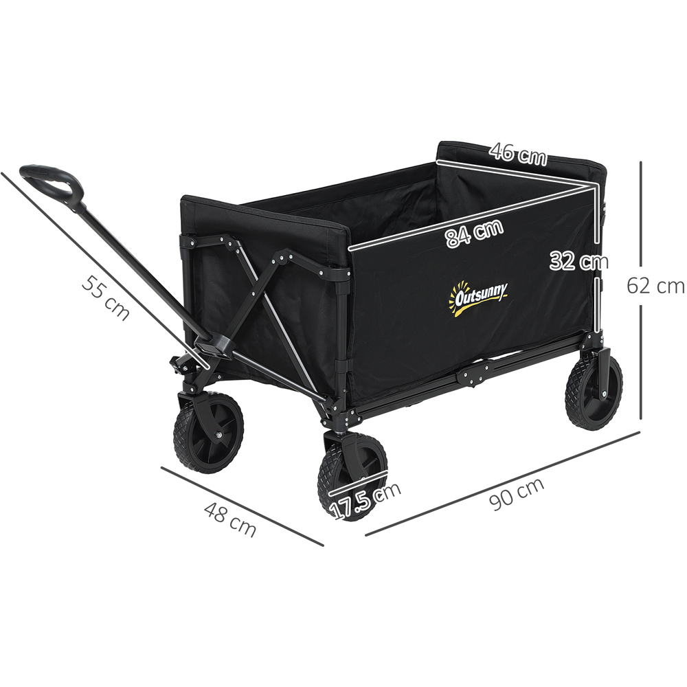 Outsunny 120L Black Folding Collapsible Wagon with Adjustable Handle Image 7