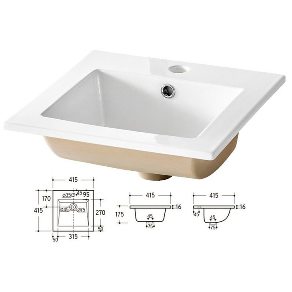 Impact Furniture Aruba White Gloss and Oak Wotan 4 Piece Floating Bathroom Furniture Set Image 6