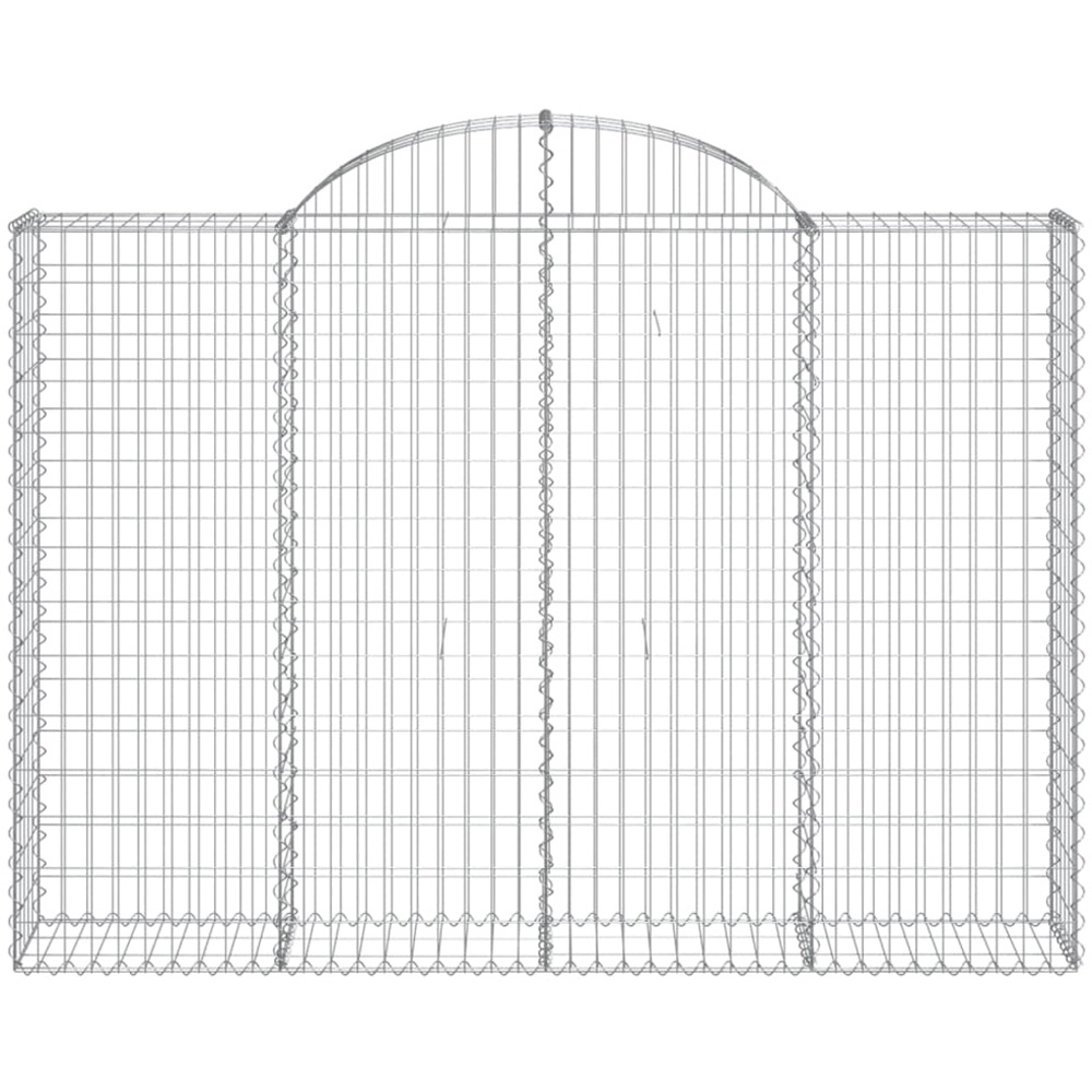 vidaXL Silver Galvanised Iron Gabion Basket 200 x 30 x 140/160cm 7 Pack Image 2