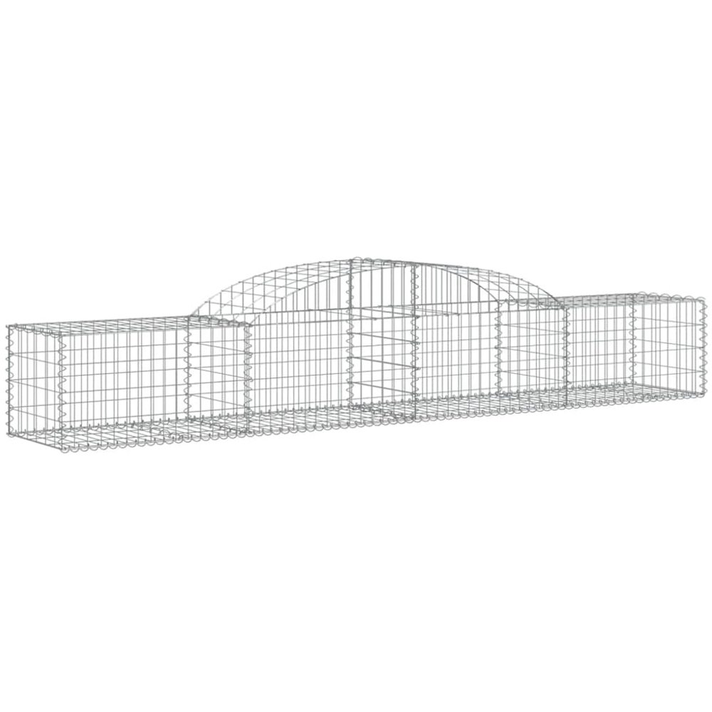vidaXL Silver Galvanised Iron Arched Gabion Basket 300 x 50 x 40/60cm 10 Pack Image 1