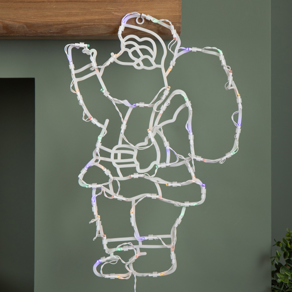 Samuel Alexander 50 Multicoloured LED Battery Powered Hanging Santa Christmas Decoration 44cm Image 3