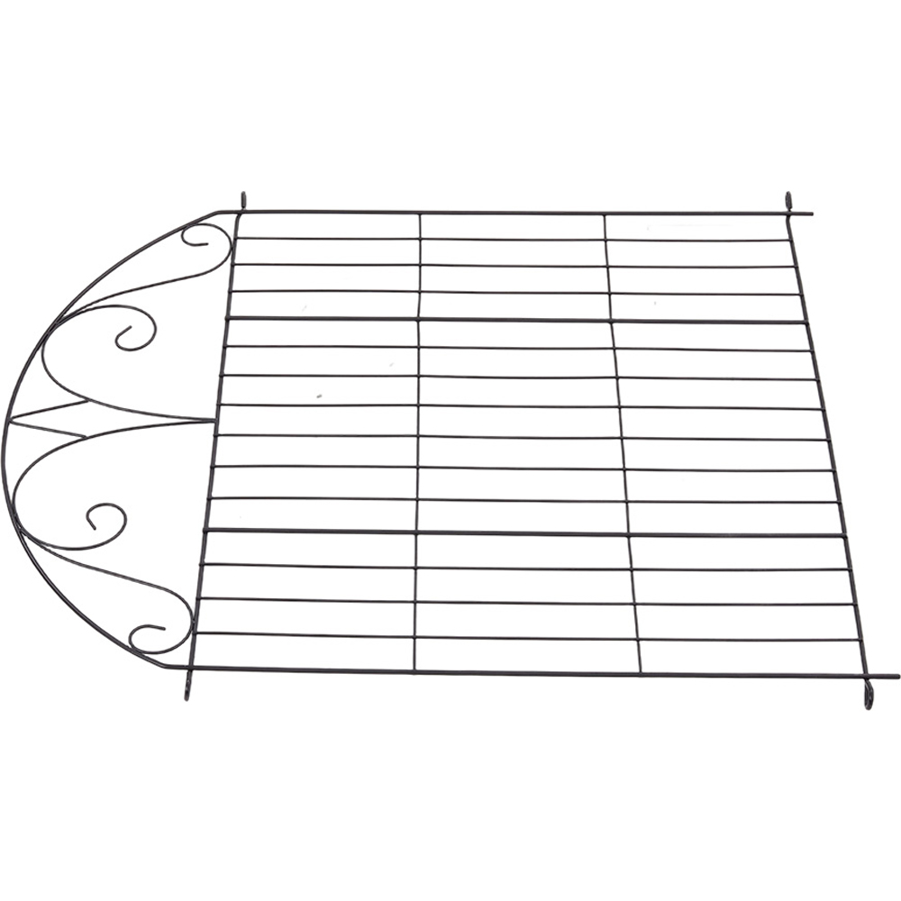 Living and Home 2.6 x 2.2ft 5 Panel Black Arched Top Scroll Detail Metal Garden Fence Image 2