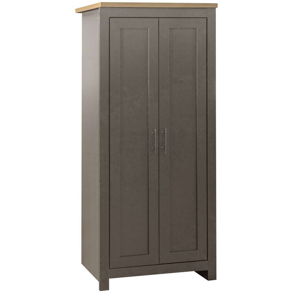 Birlea Highgate 2 Door Dark Grey and Oak Wardrobe Image 2
