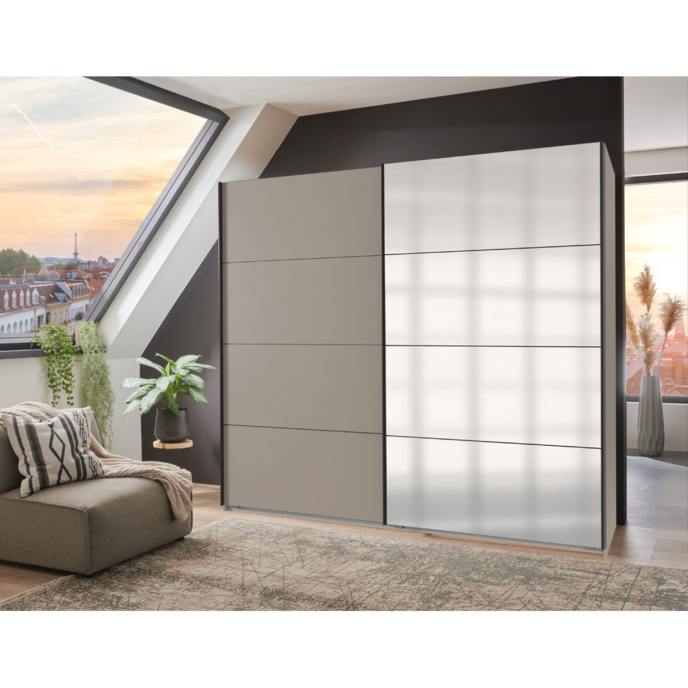 TJ'S Aalst 2 Sliding Door Sahara Grey Wardrobe Image 4