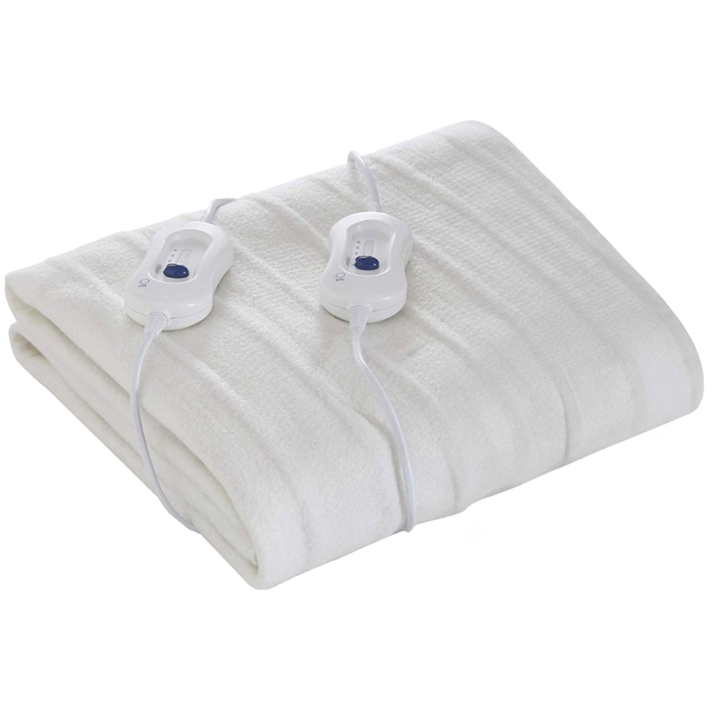 Silent Night Yours & Mine King Size White Soft Fleece Electric Blanket Image 1