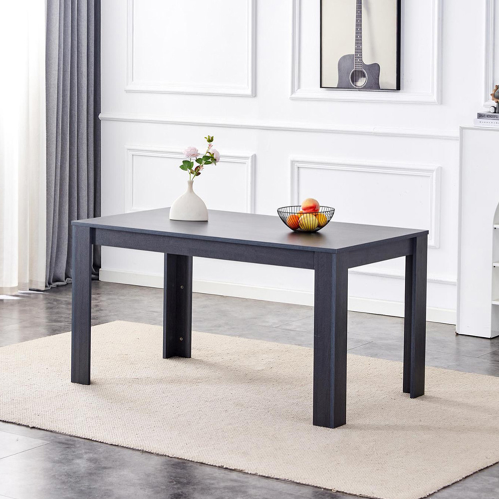 Portland 6 Seater Dark Grey Arrow Design Dining Table Set with Velvet Chairs and Bench Image 2
