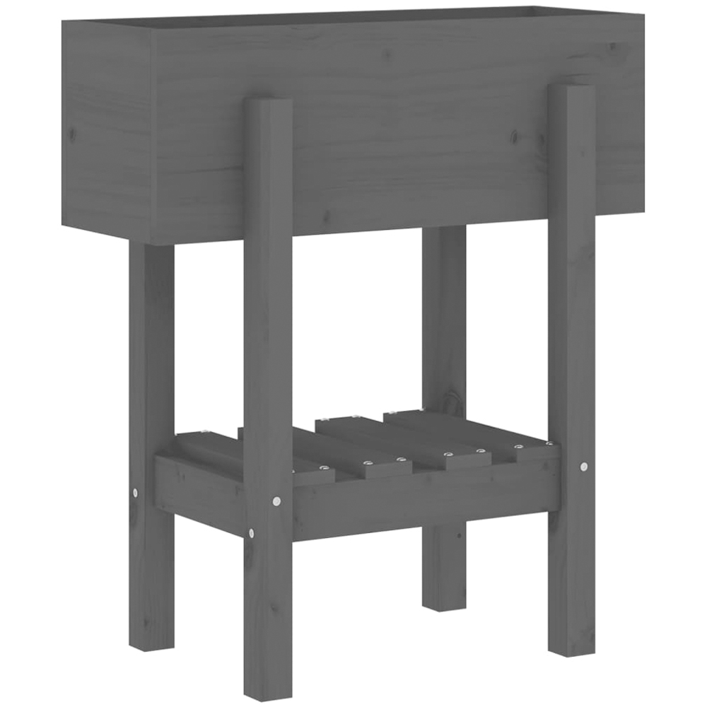 vidaXL Grey Pine Wood Garden Planter 69 x 30 x 62cm Image 3