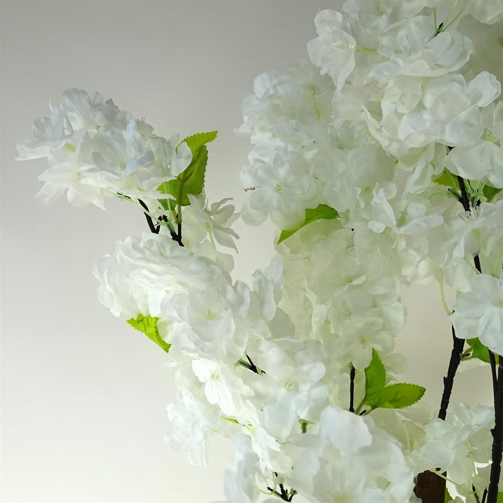Leaf White Blossom Artificial Tree in Pot 150cm Image 3