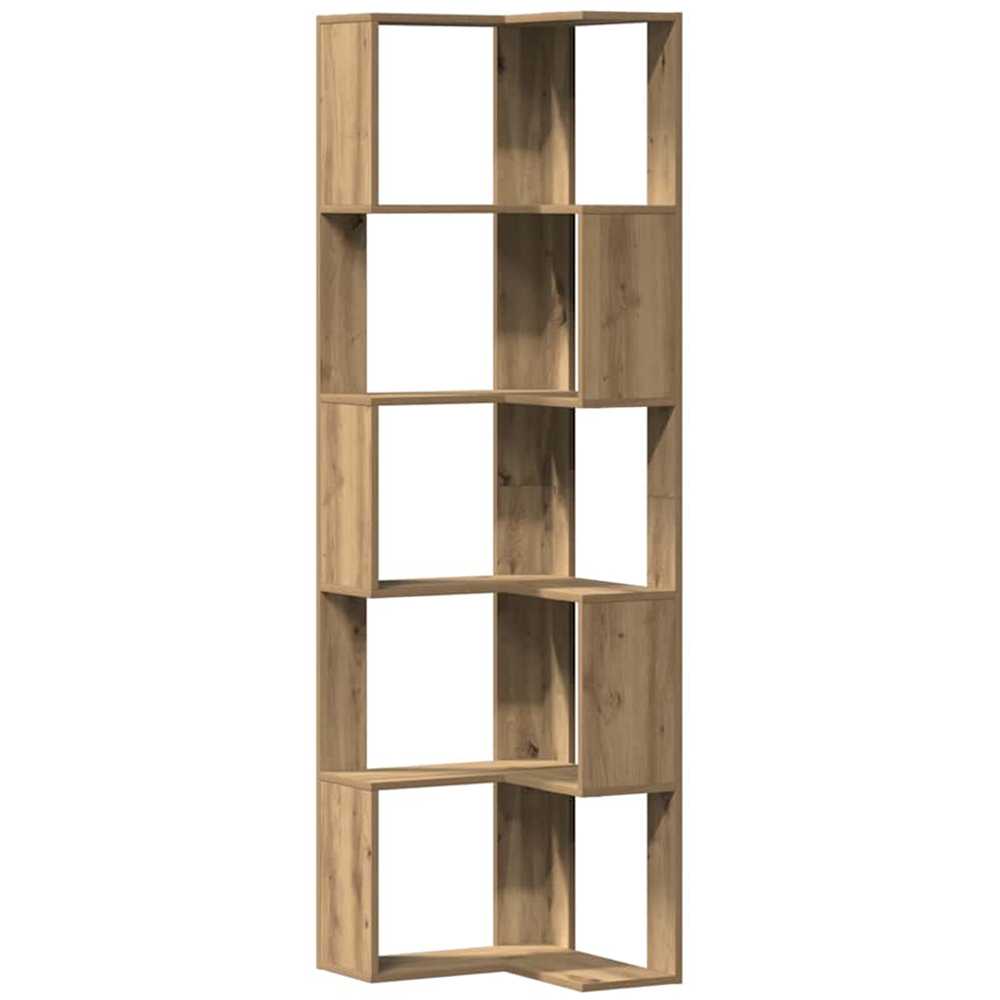 vidaXL 10 Shelf Artisan Oak Corner Bookcase Image 2