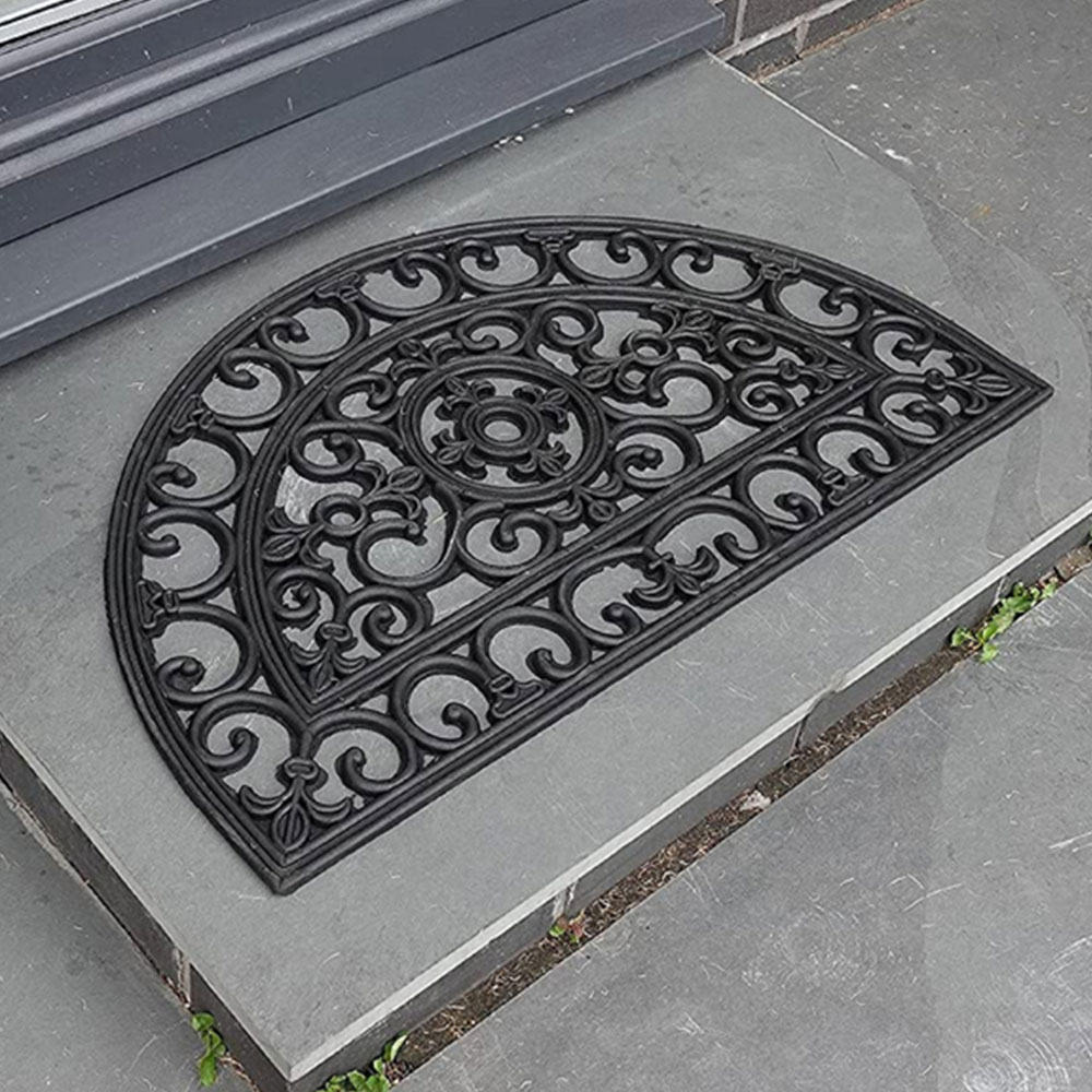 Esselle Radcliffe Black Rubber Doormat 45 x 75cm Image 3