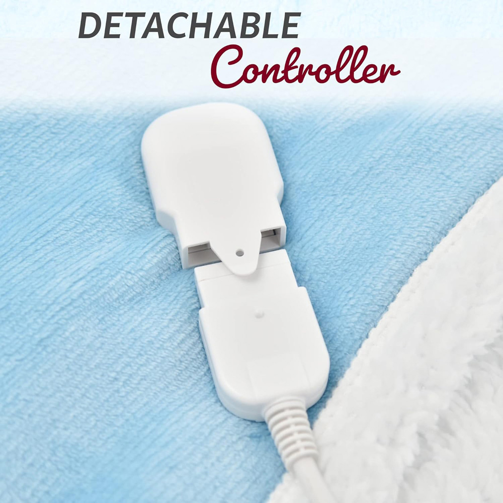 GlamHaus Aquamarine Blue Heated Blanket 160 x 130cm Image 4
