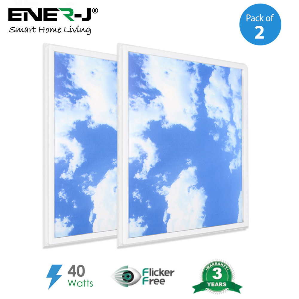 ENER-J Sky Cloud 2D with Frame LED Backlit Ceiling Panel 2 Pack Image 7