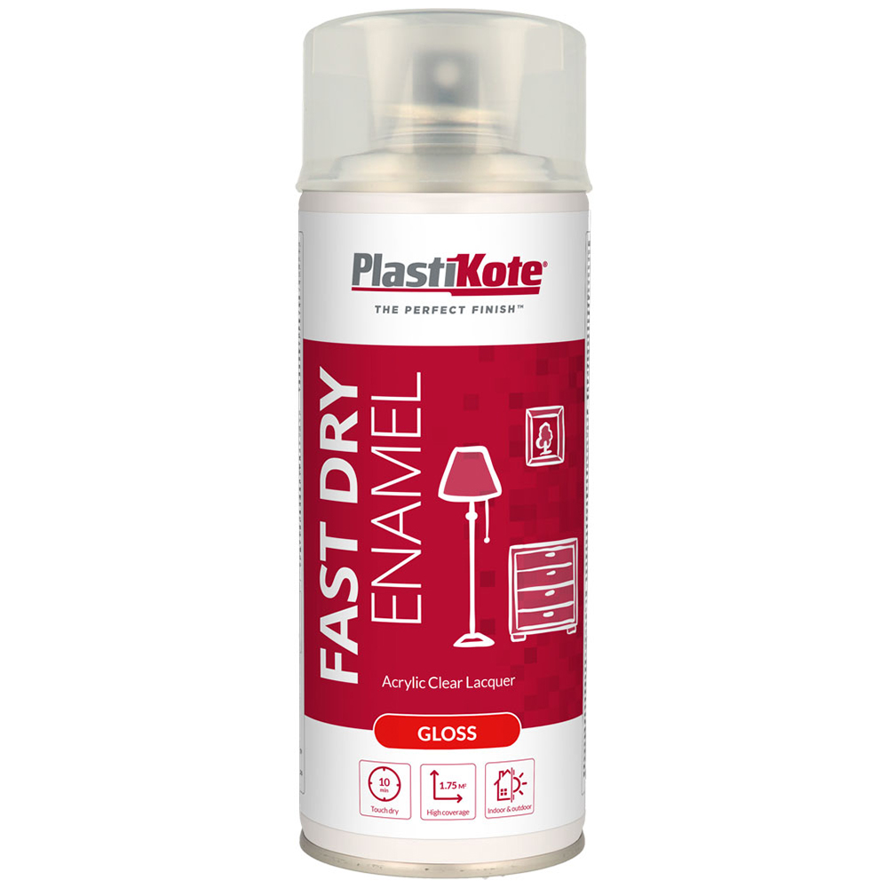 PlastiKote Clear Fast Dry Enamel Acrylic Gloss Spray Paint Image 1