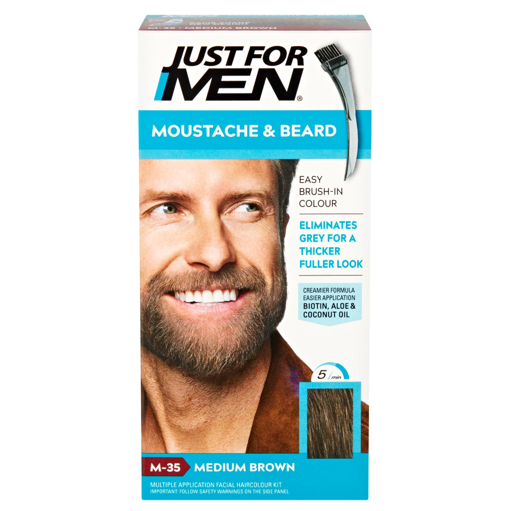 Just For Men Medium Brown Moustache and Beard Brush-In Colour Gel Image 6