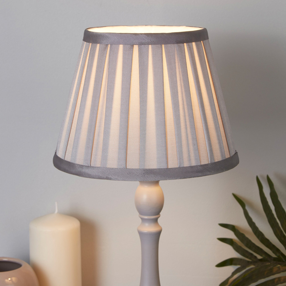 Lighting Collection Barnes Light Grey Pleated Tapered Lamp Shade 20cm Image 2