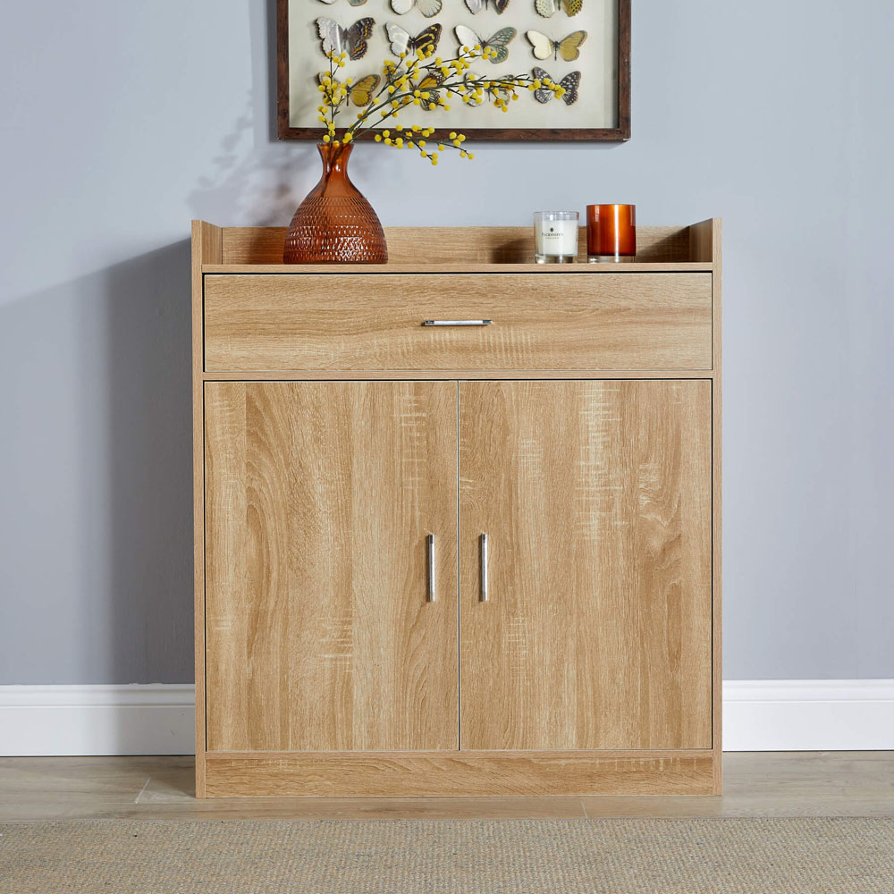 Home Source Novora 2 Door Oak Shoe Cabinet Image 6