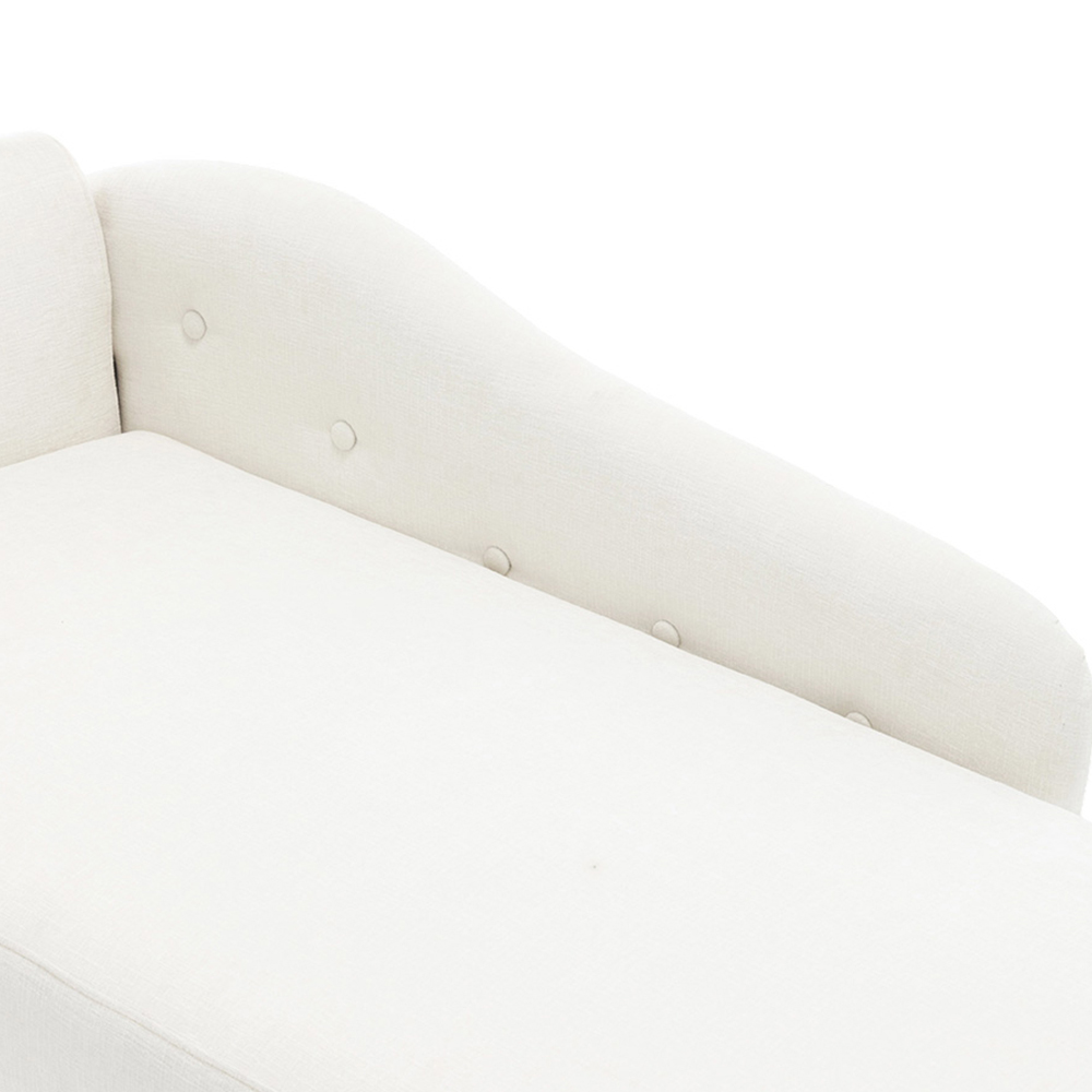 Living and Home White Left Hand Chenille Chaise Lounge with Storage Image 3