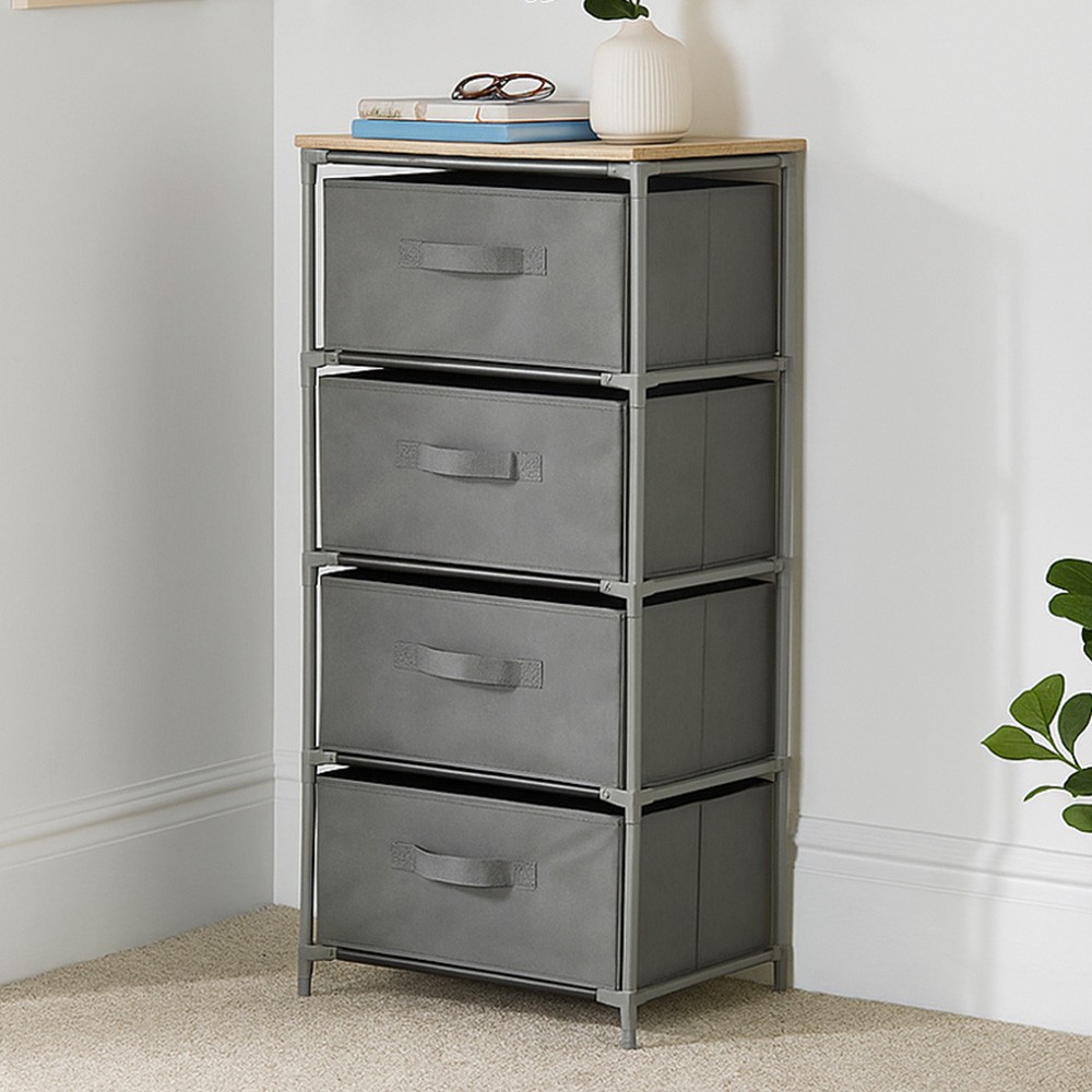 Avilo 4 Drawer Grey Chest of Drawers Image 1