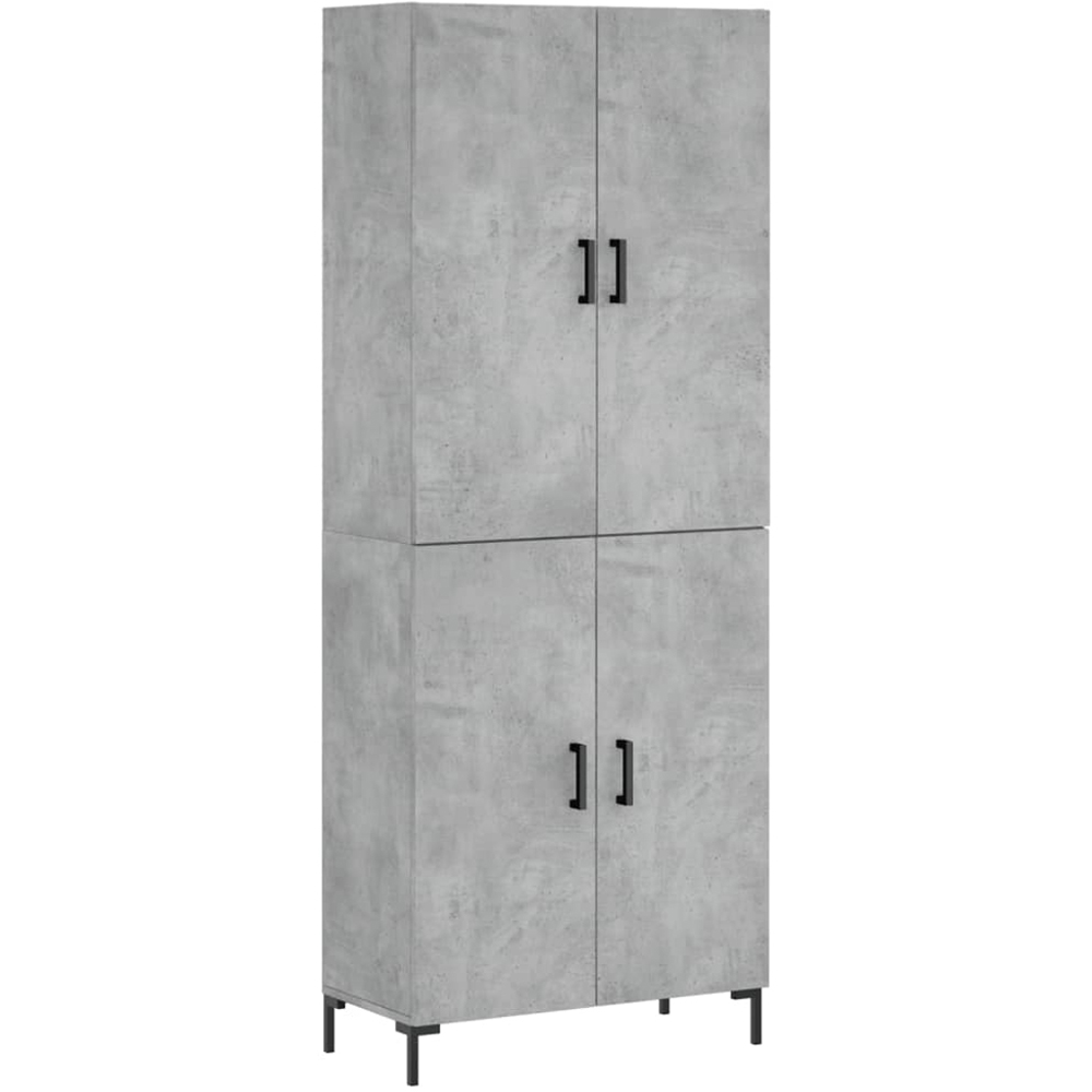 vidaXL 4 Door Concrete Grey Tall Highboard Image 2