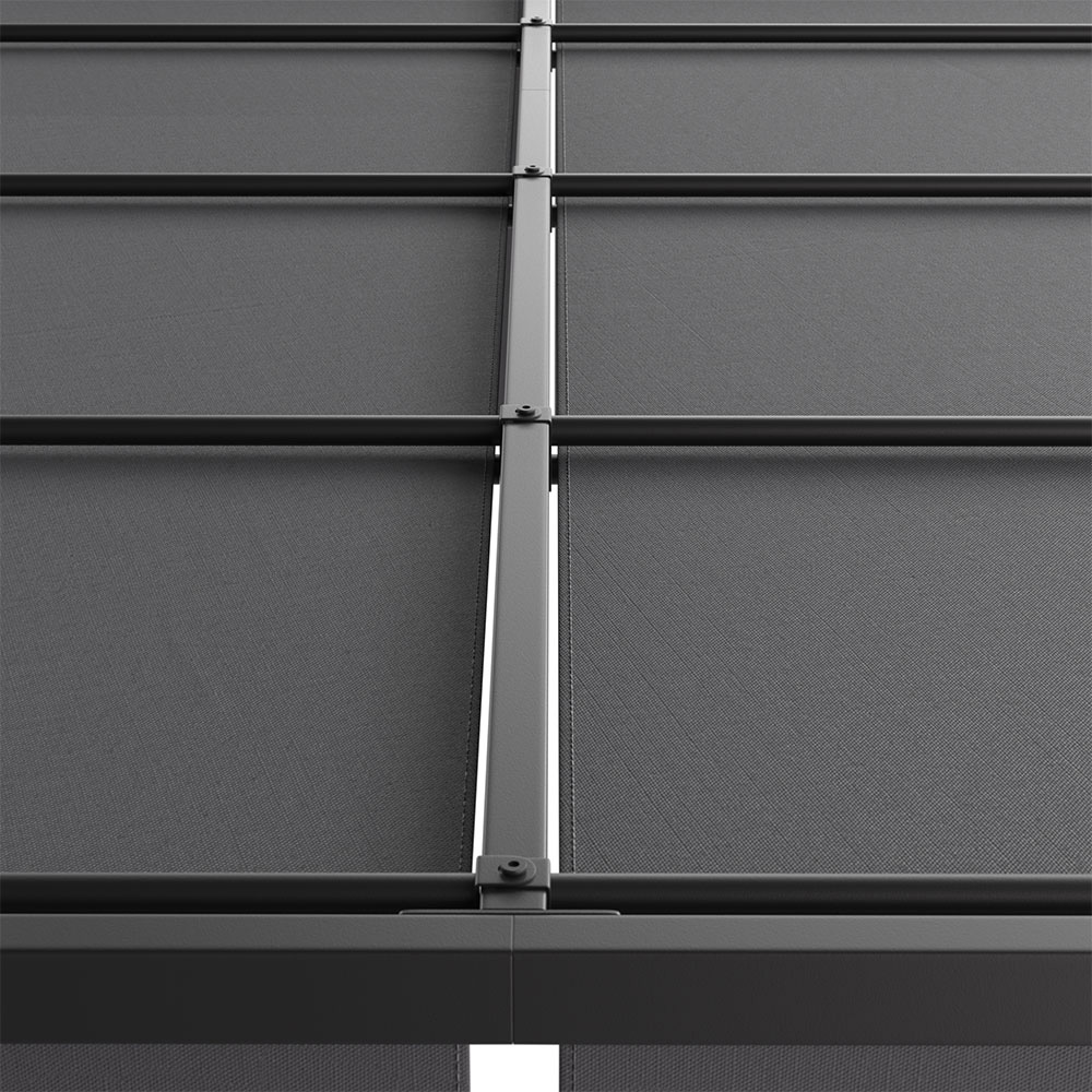 Living and Home 2.95 x 2.95m Black Pergola with Retractable Canopy Image 6