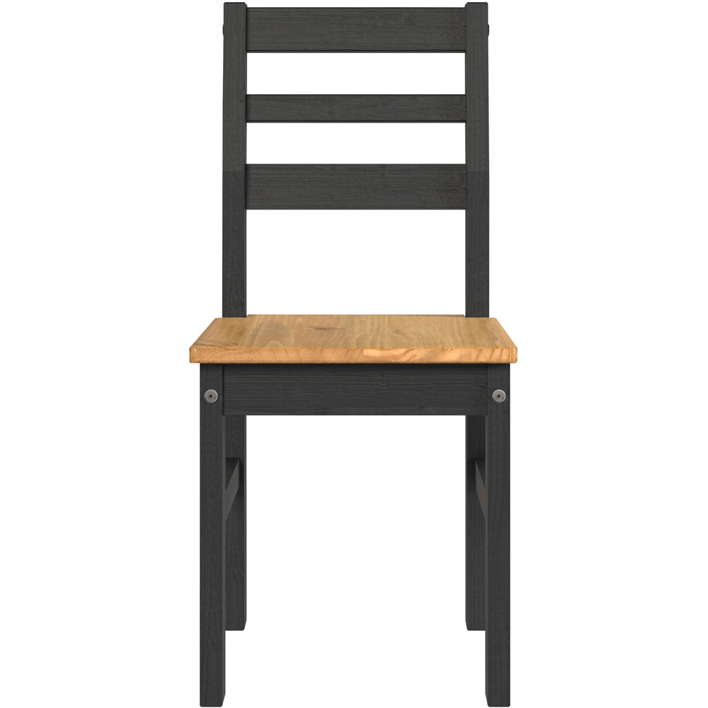 Core Products Corona Set of 2 Linea Black Ladder Back Dining Chair Image 3
