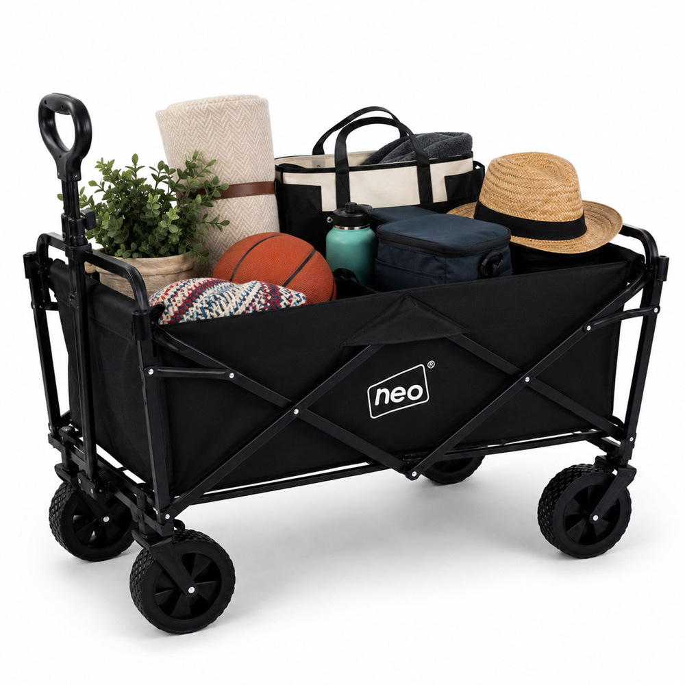 Neo Direct 140L Black Heavy Duty Folding Garden Trolley Cart Image 3