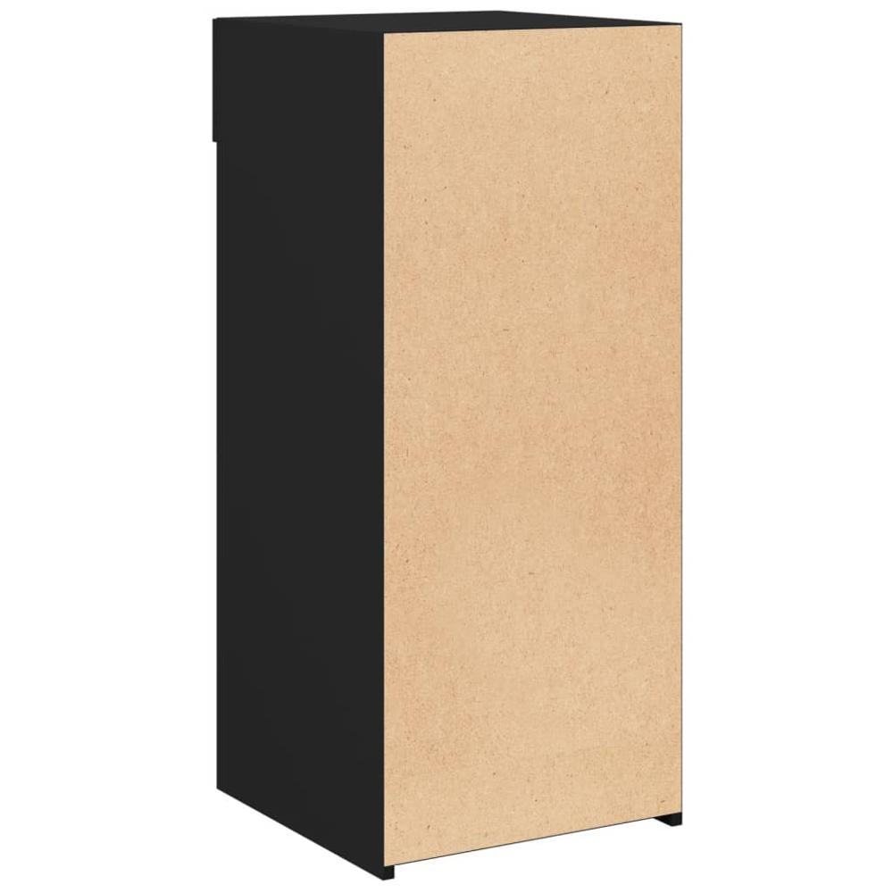 vidaXL Single Drawer 3 Shelf Black Wooden Sideboard Image 6