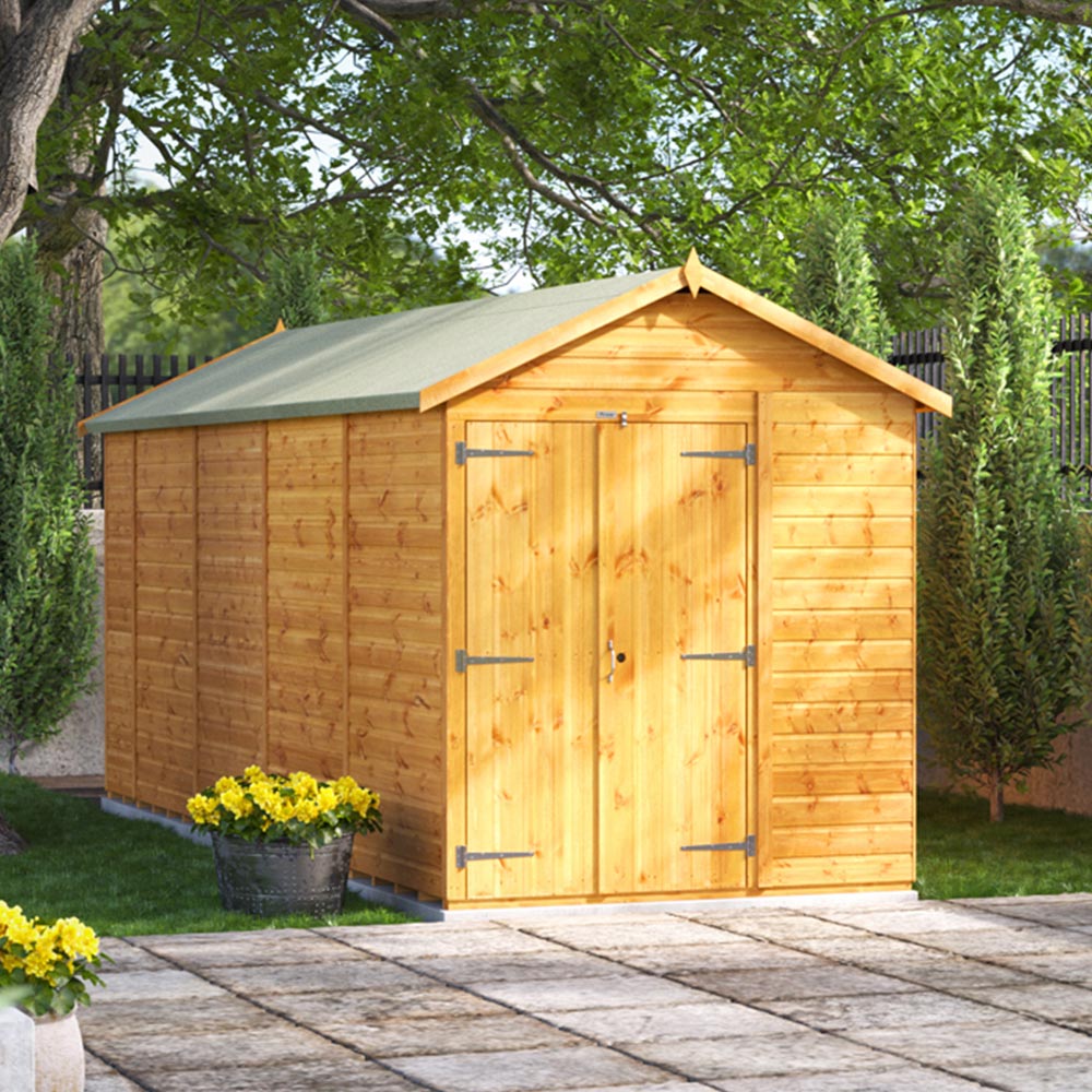 Power Sheds 18 x 6ft Double Door Apex Wooden Shed Image 2
