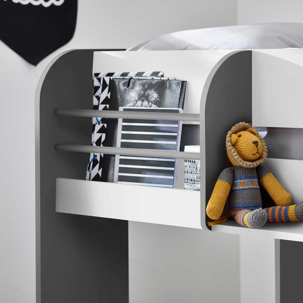 Julian Bowen Mars Charcoal and White Bunk Bed with Underbed Image 5