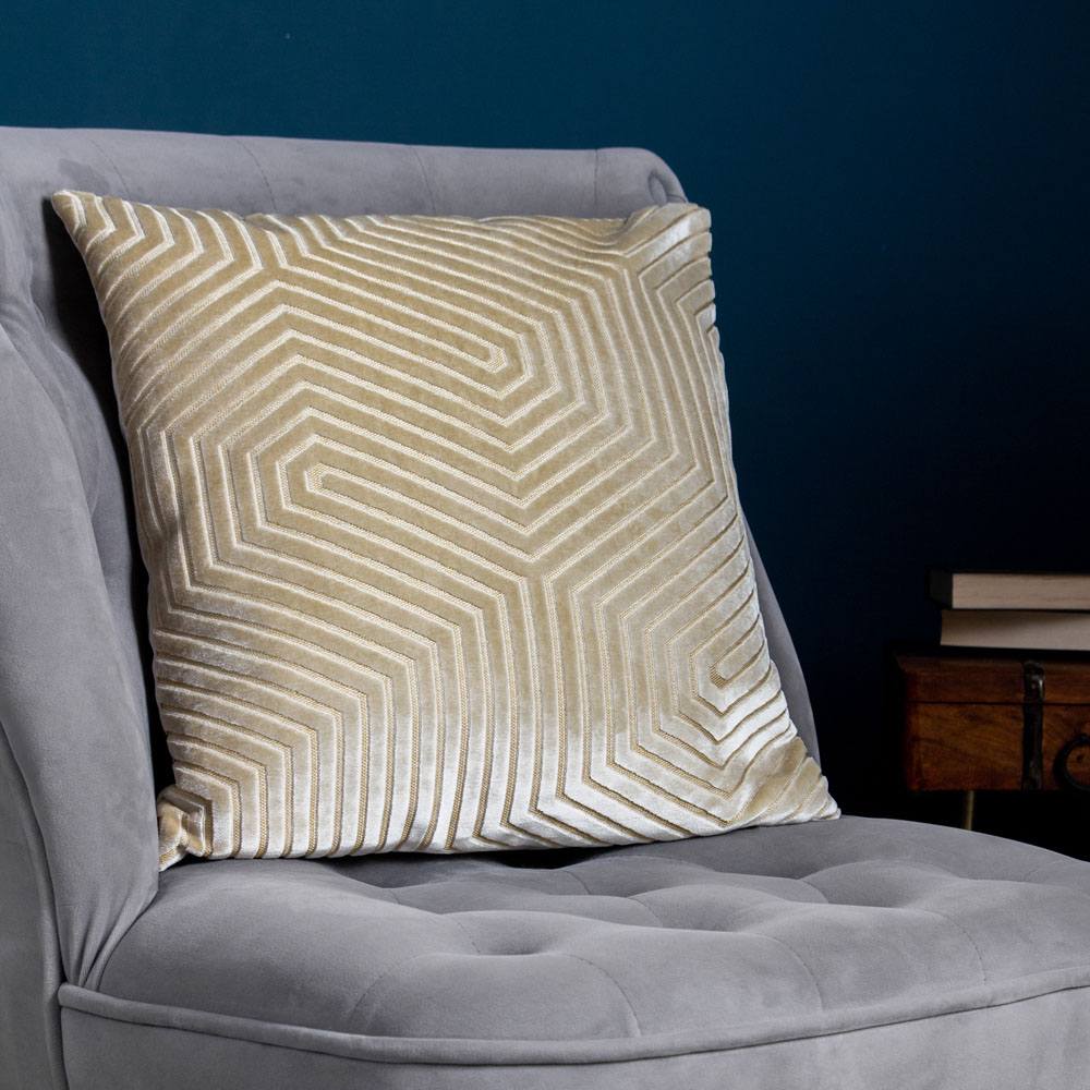 Paoletti Evoke Ivory Cut Velvet Cushion Image 2