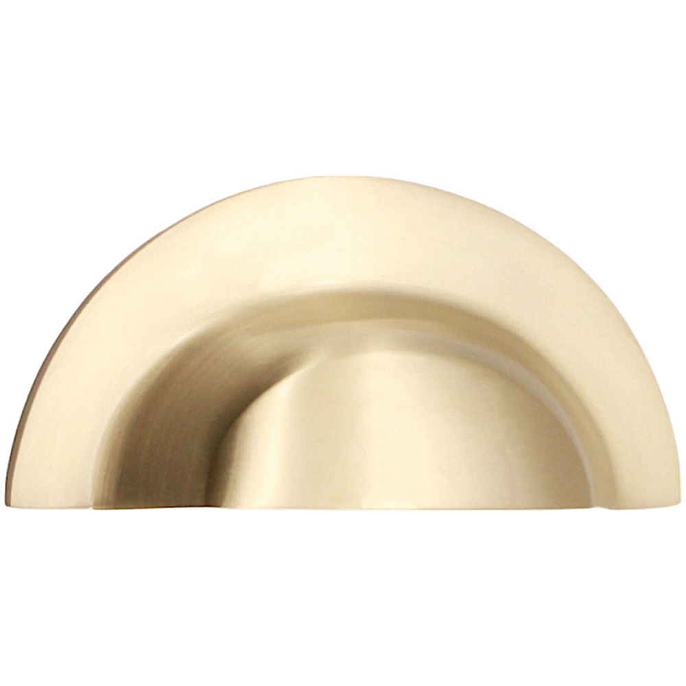 Spira Brass Satin Brass Large Slim Cup Pull Drawer Handle Image 1