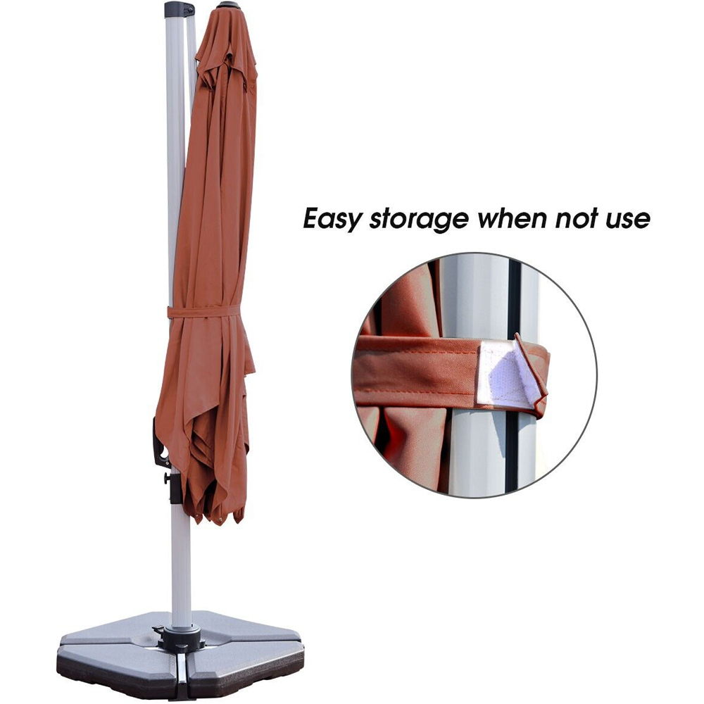 Costway Burgundy Crank and Tilt Cantilever Parasol 3m Image 8