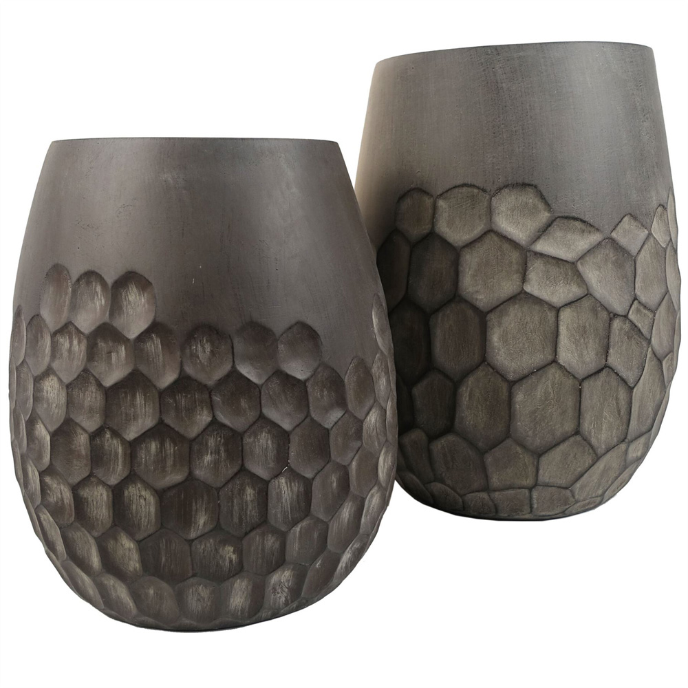 Leaf Grey Honeycomb Composite Planter 32 x 27cm Image 4