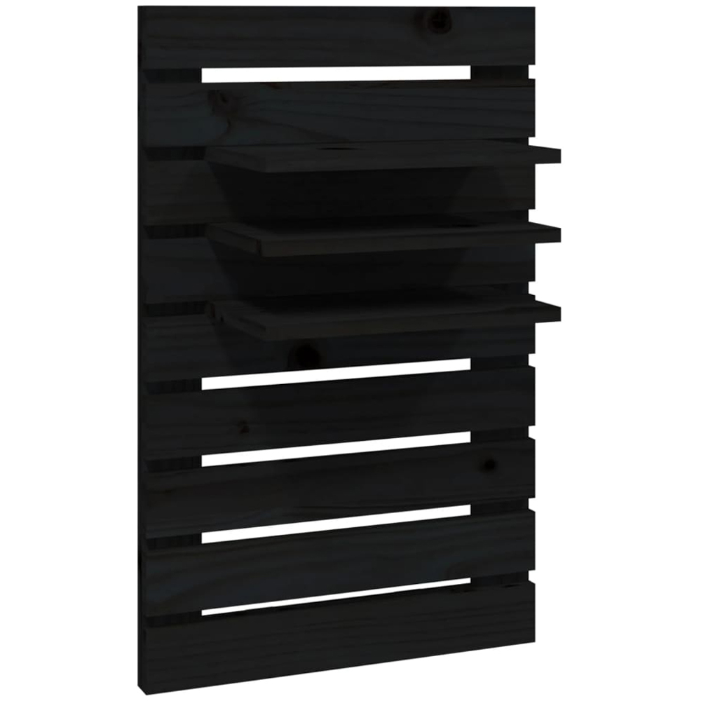 vidaXL Black Adjustable Wall-Mounted Bedside Shelf Set of 2 Image 4