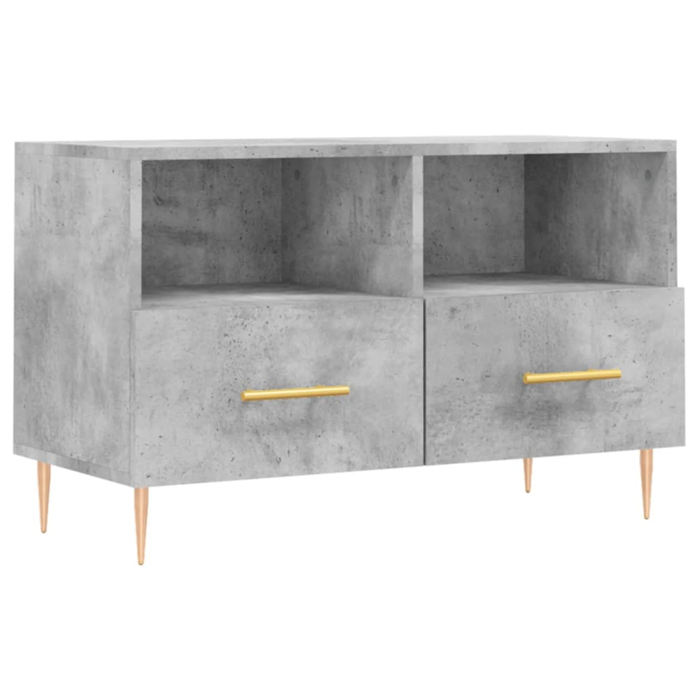 vidaXL 2 Drawer 2 Shelf Concrete Grey TV Cabinet Image 2
