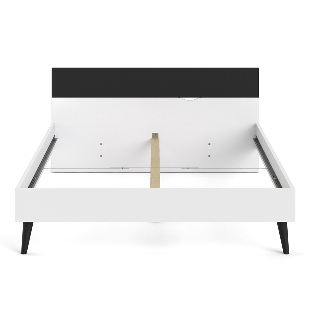 Florence King Size White and Matt Black Wooden Bed Frame Image 5