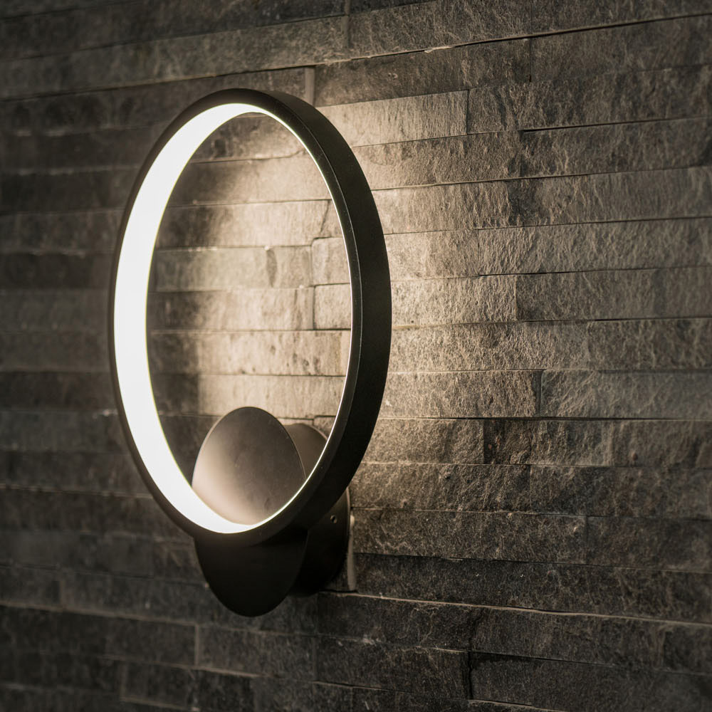 ValueLights Infinity Black Circle Integrated LED Wall Light Image 2