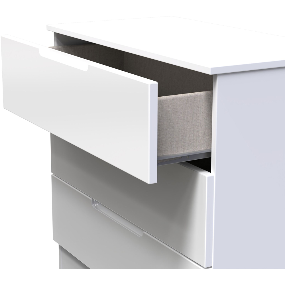 Crowndale Milan 3 Drawer White Gloss Chest of Drawers Ready Assembled Image 6