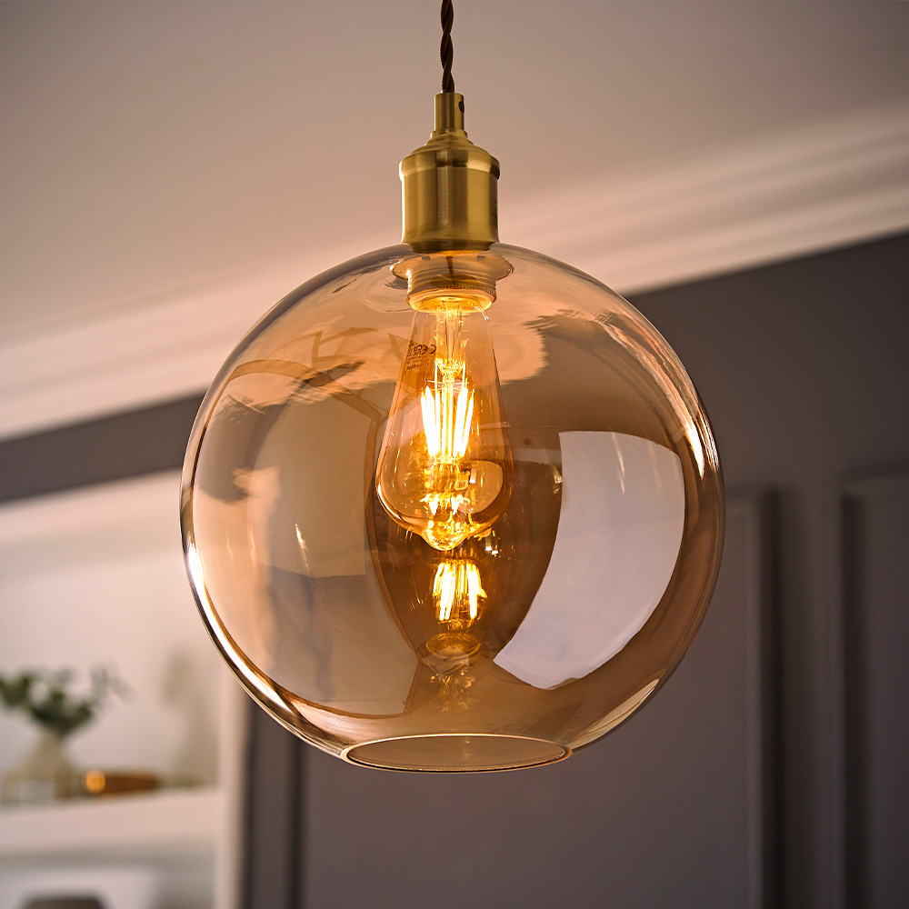ValueLights Bellamy Amber Easy Fit Glass Shade Image 6