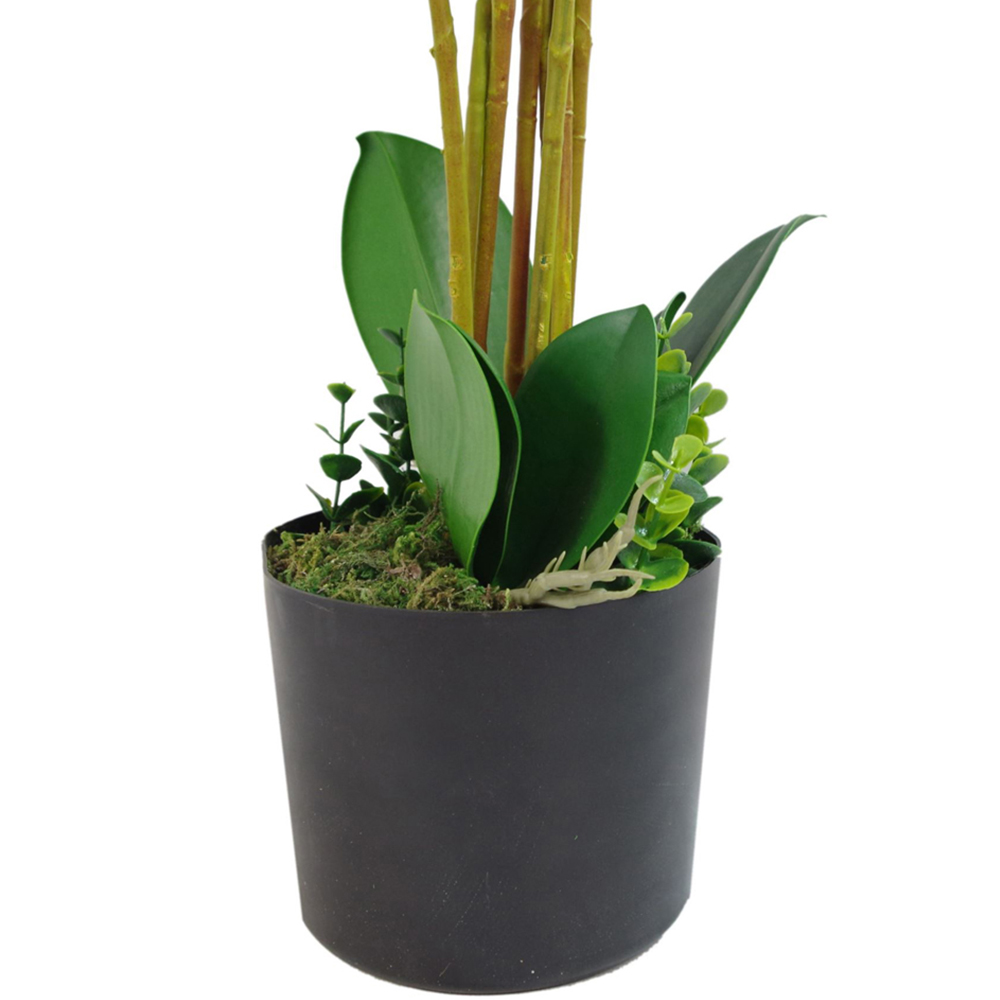 Leaf Artificial Deluxe White Bush Orchid Plant Pot 85cm Image 2