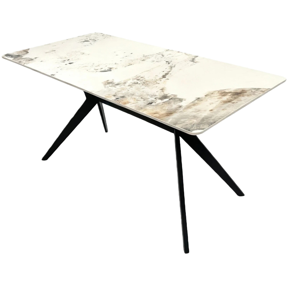 Indoor Living Emily 4 Seater Leather Marble Top Dining Set Grey Image 8