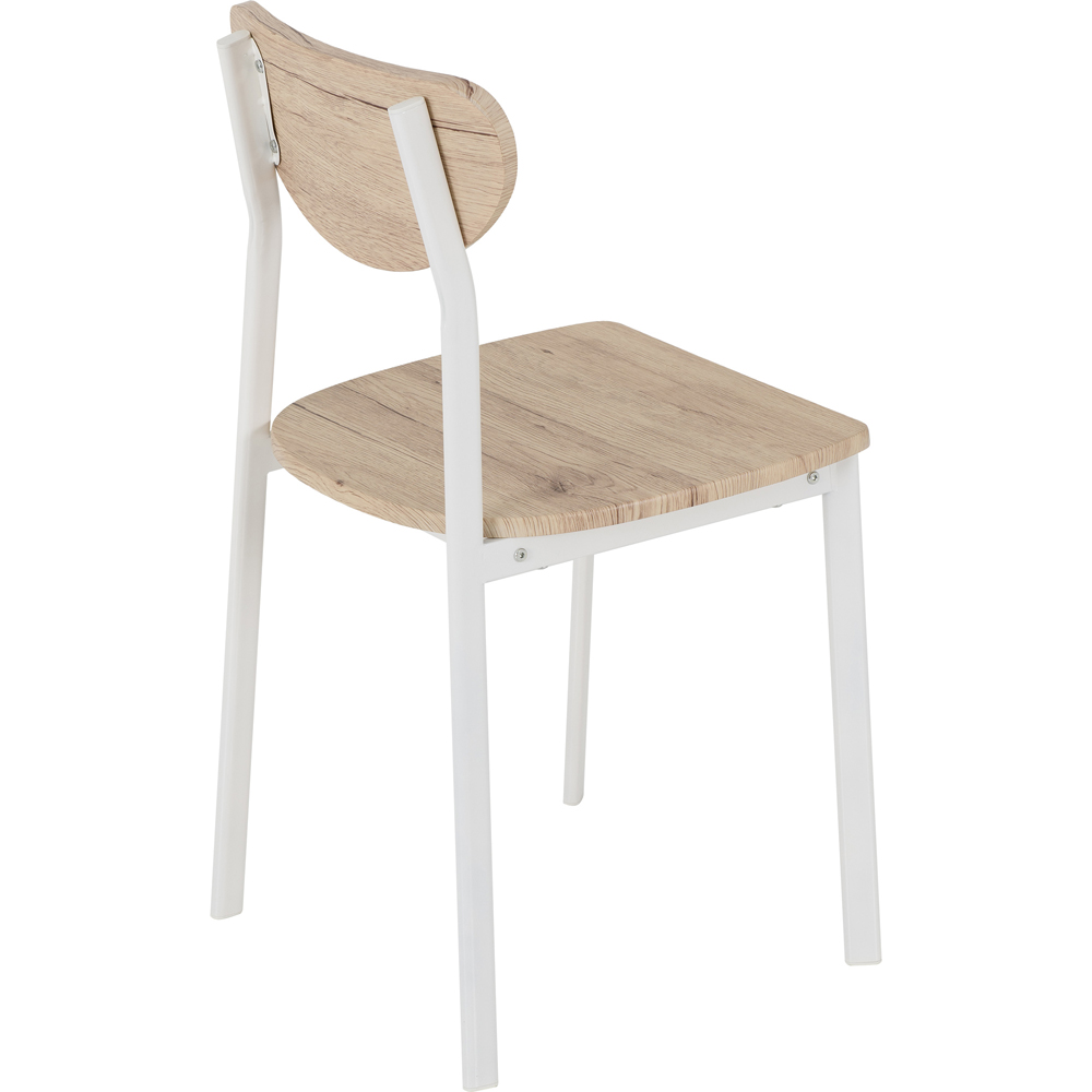 Seconique Riley Set of 2 White Light Oak Effect Veneer Dining Chair Image 5