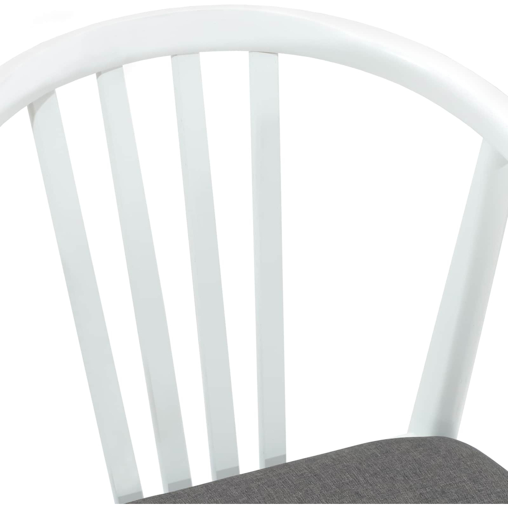 vidaXL Set of 2 White and Grey Rubberwood Vintage Dining Chairs Image 7